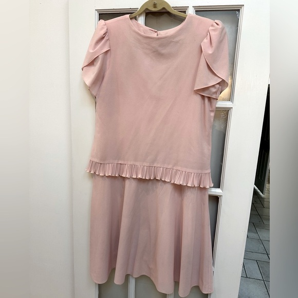 Vintage Boston Maid Light Blush Pink Flapper Ruffle Dress Women’s Size 12 Large - Picture 2 of 11